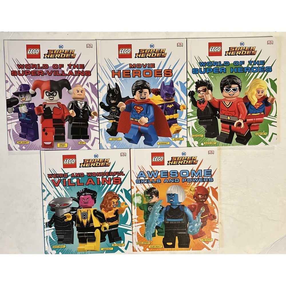 5 Lego Dc Super‎ Hero DK Books Mini figure stories
